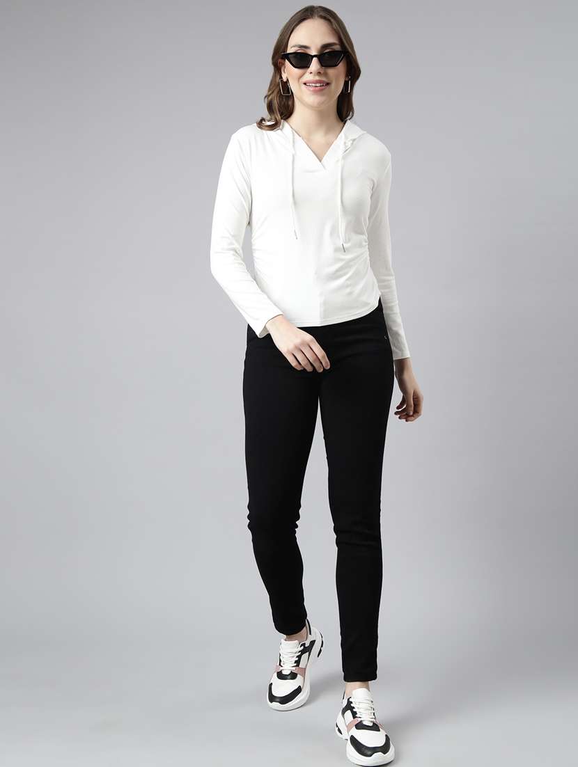 white cotton blend plain sweatshirt - 20927783 -  Standard Image - 4