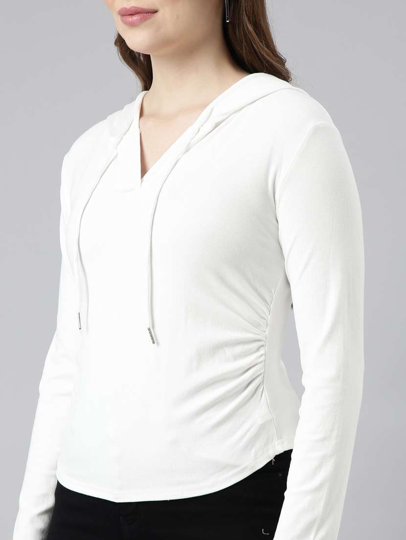 white cotton blend plain sweatshirt - 20927783 -  Standard Image - 6