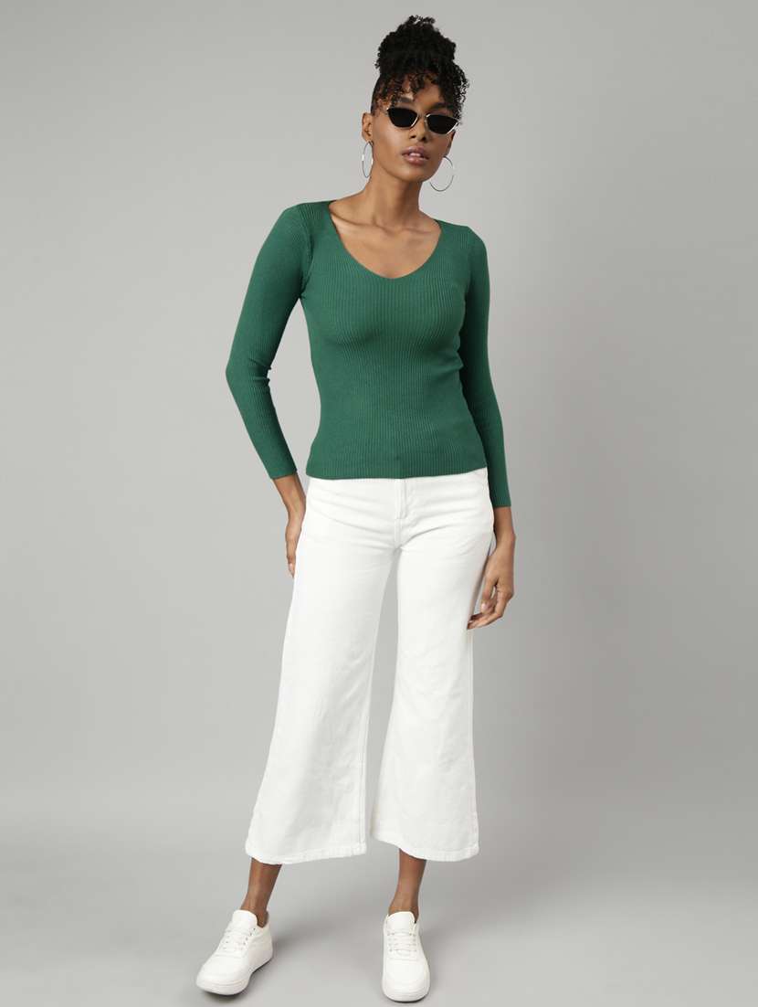 women green solid regular top - 20928686 -  Standard Image - 4