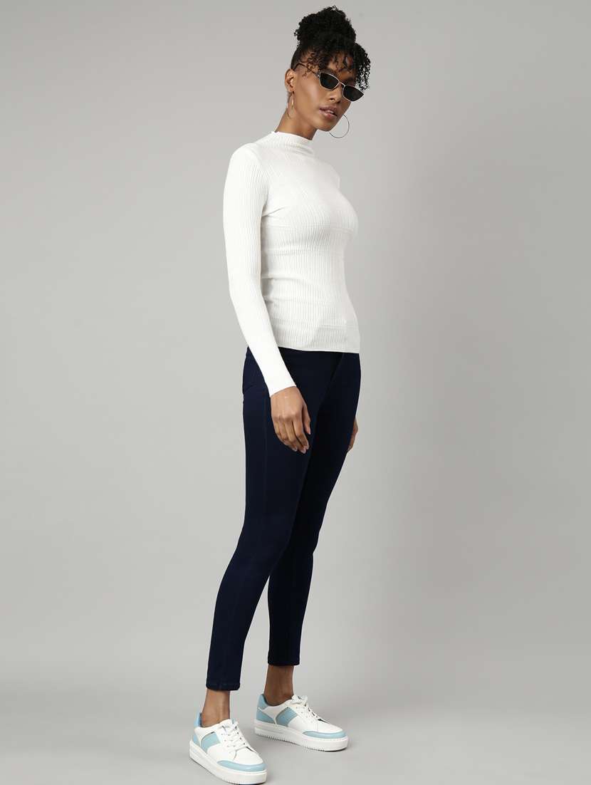 women off-white solid regular top - 20928689 - Standard Image - 4