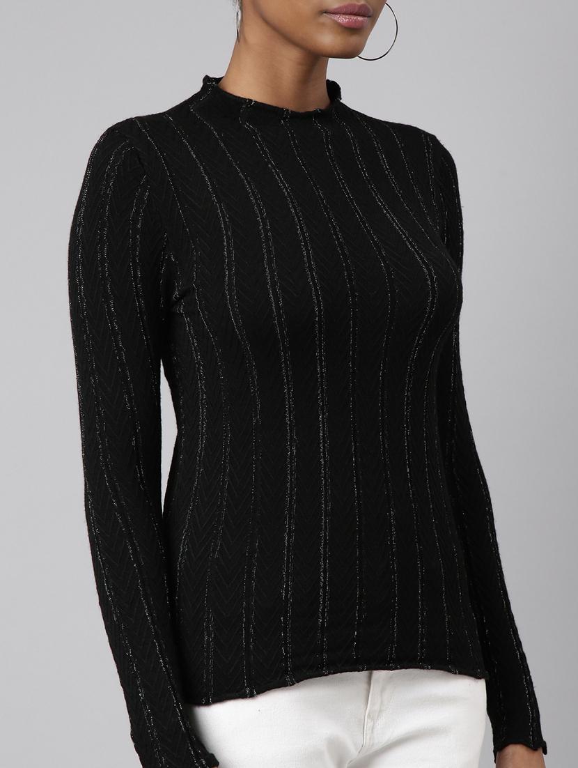 women's stripped turtle neck regular top - 20928700 - Standard Image - 6