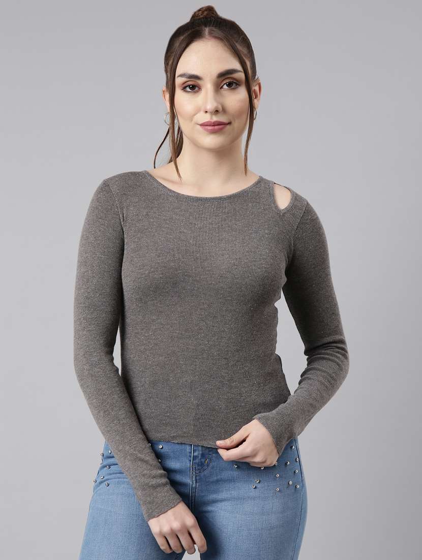 women's solid color regular top
