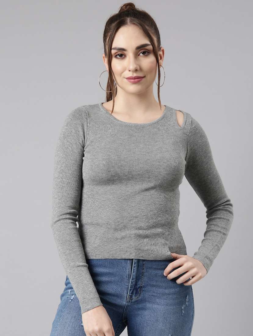 women's solid color regular top