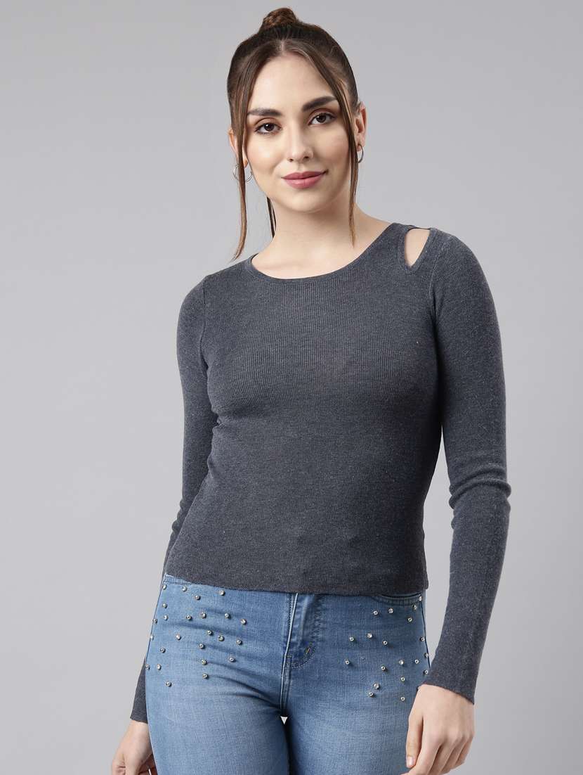 women's solid color regular top