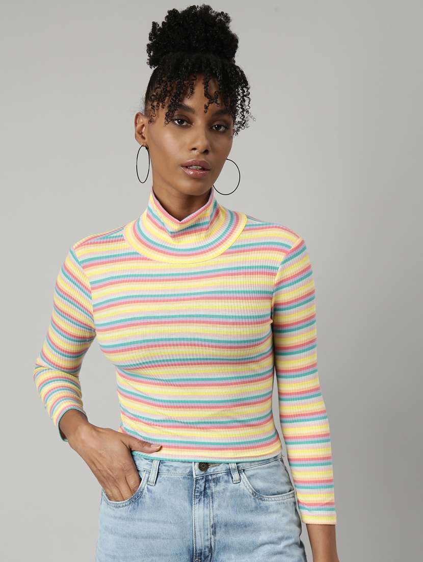 women's multi color regular top