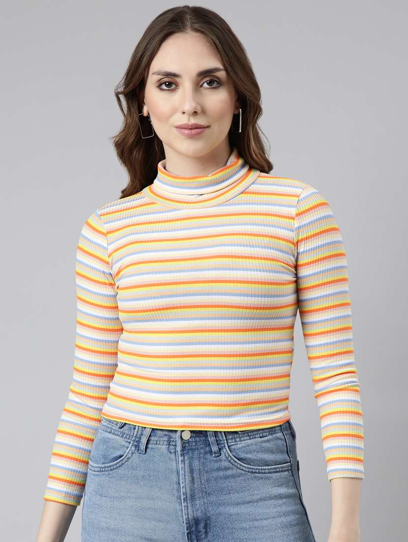 women's multi color regular top
