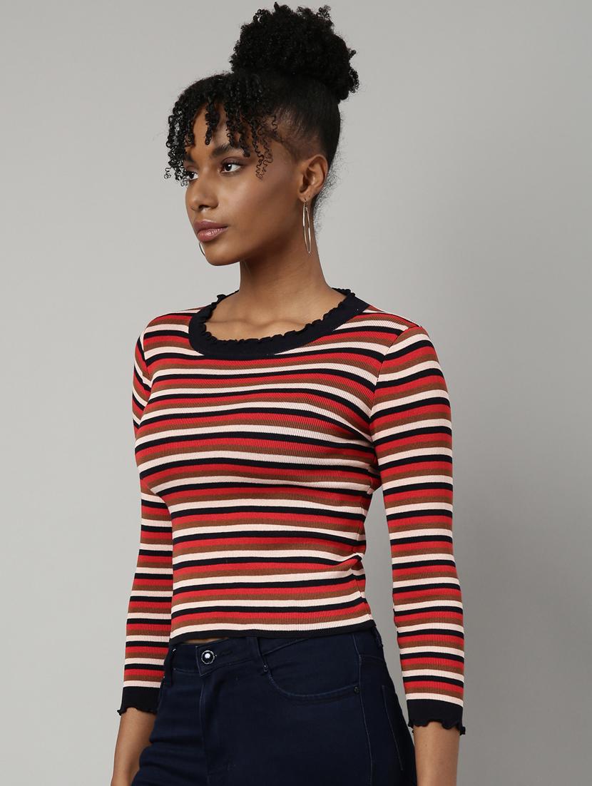 women's stripped regular top - 20928721 - Standard Image - 1