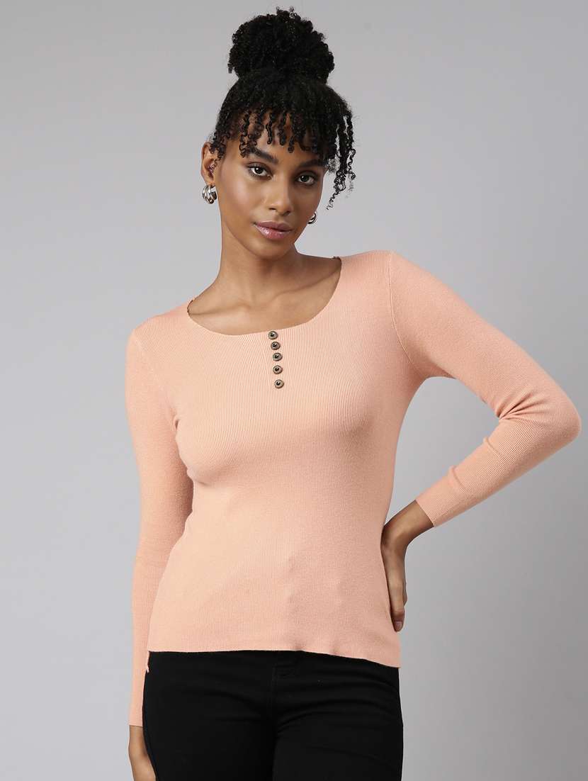 women's solid color regular top
