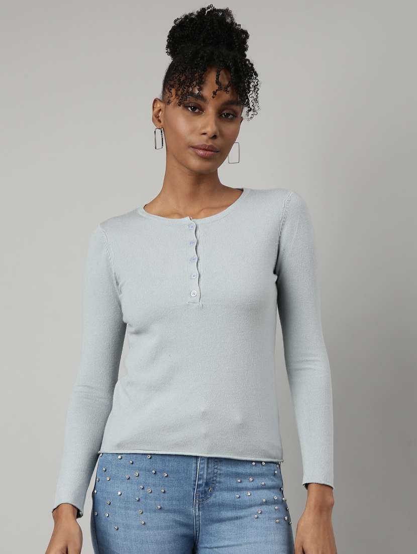 women's solid color regular top