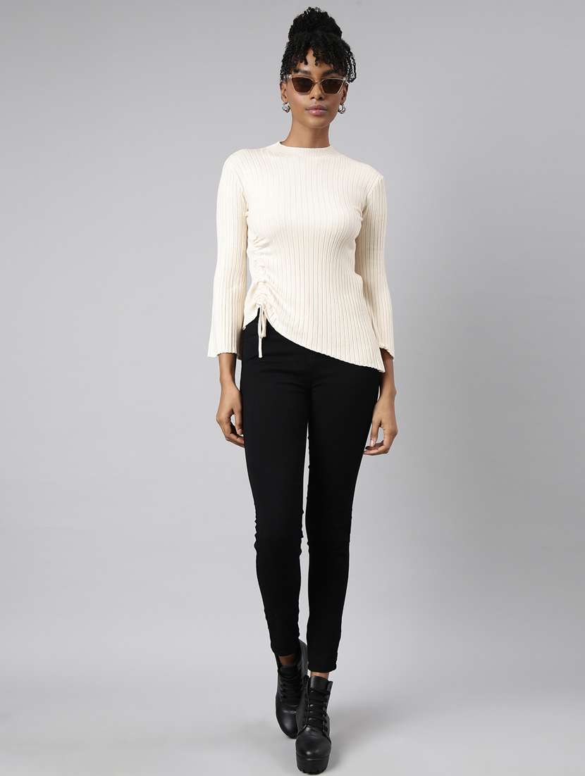 women's solid color asymmetric top - 20928747 -  Standard Image - 4