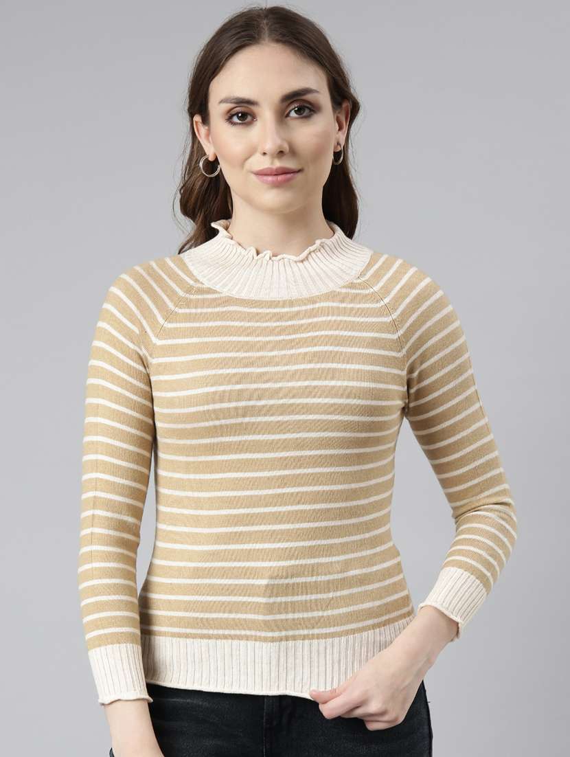 women's stripped regular top