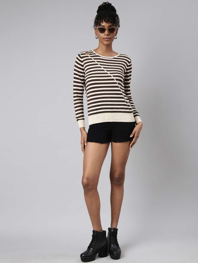 women's stripped regular top - 20928753 -  Standard Image - 4