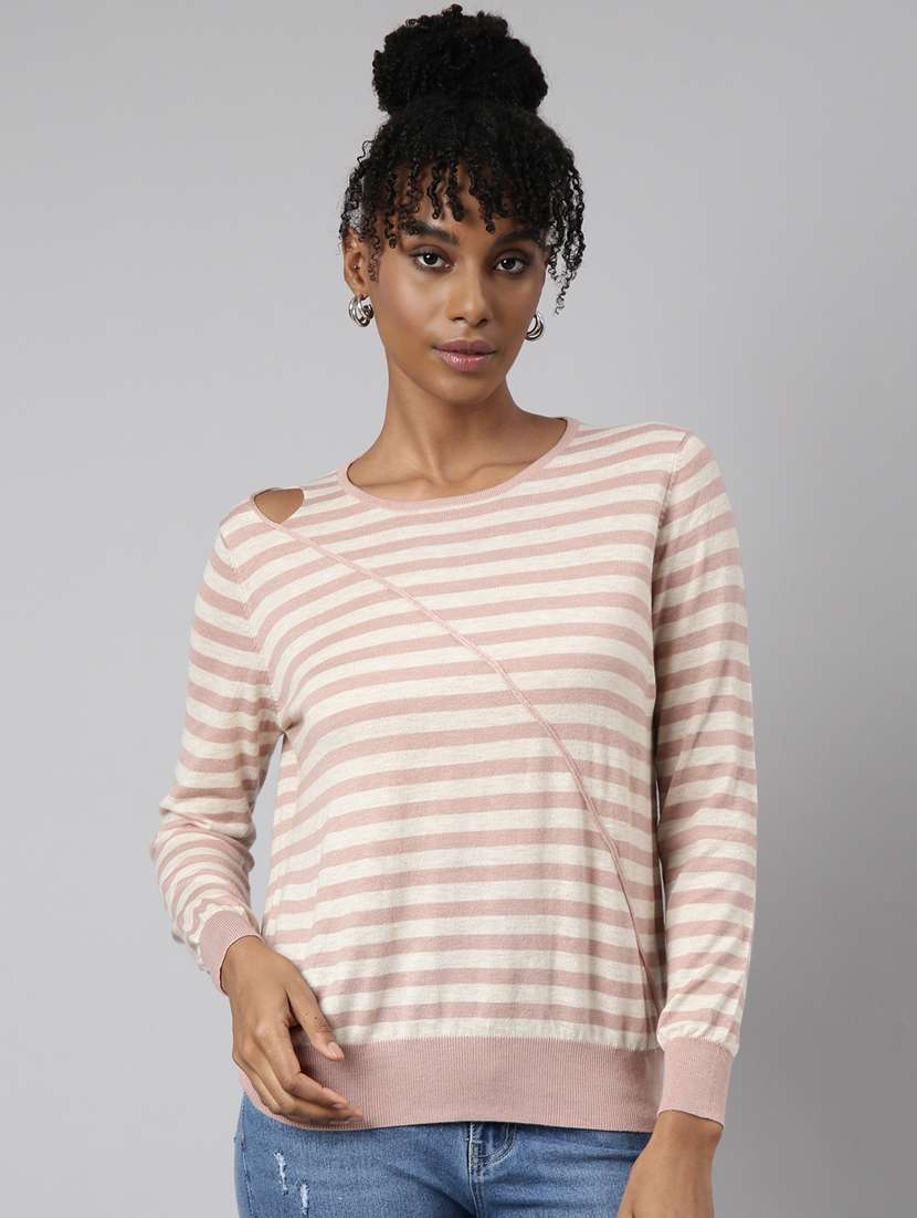 women's stripped regular top