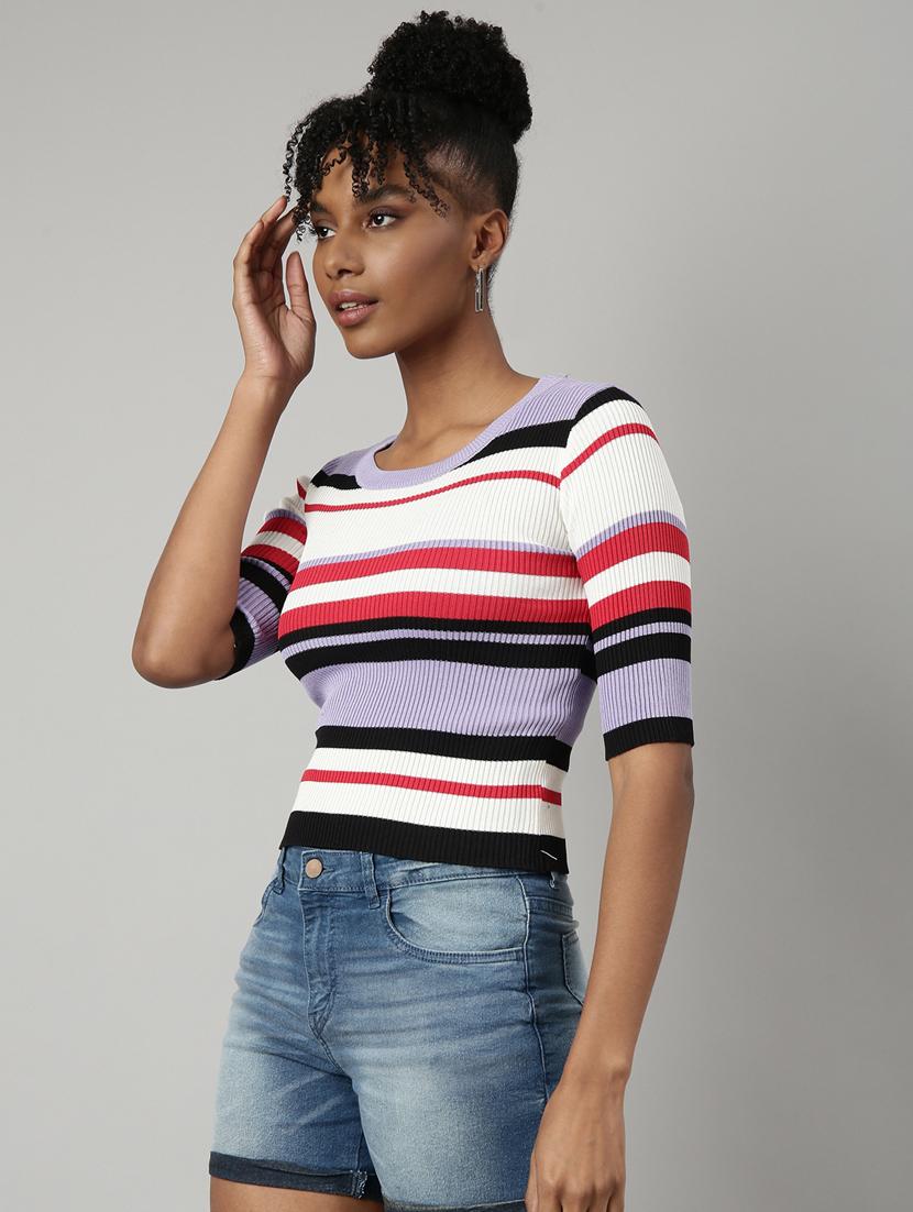 women's stripped regular top - 20928756 - Standard Image - 1