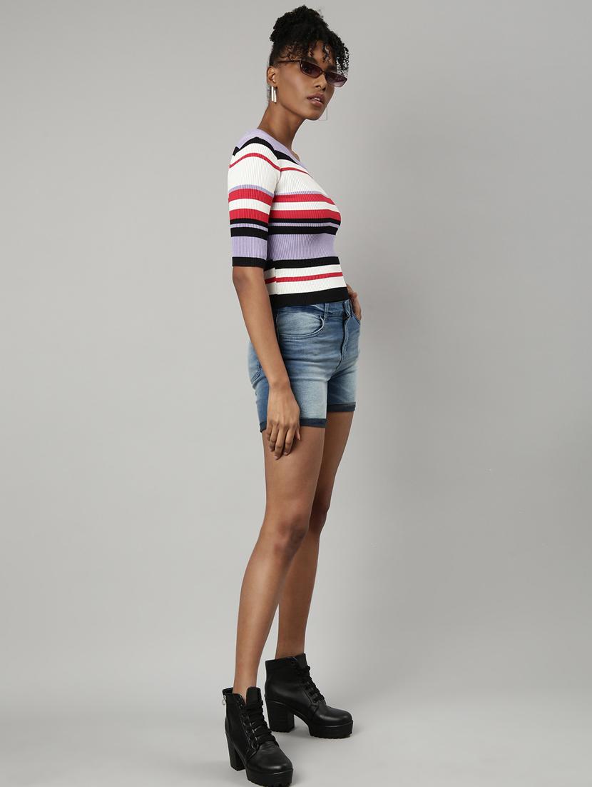 women's stripped regular top - 20928756 - Standard Image - 4