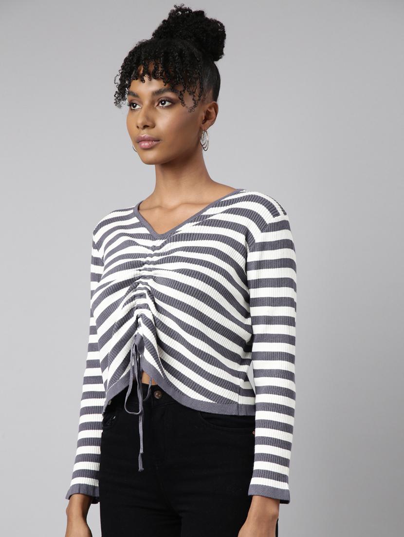 women's stripped regular top - 20928780 -  Standard Image - 1