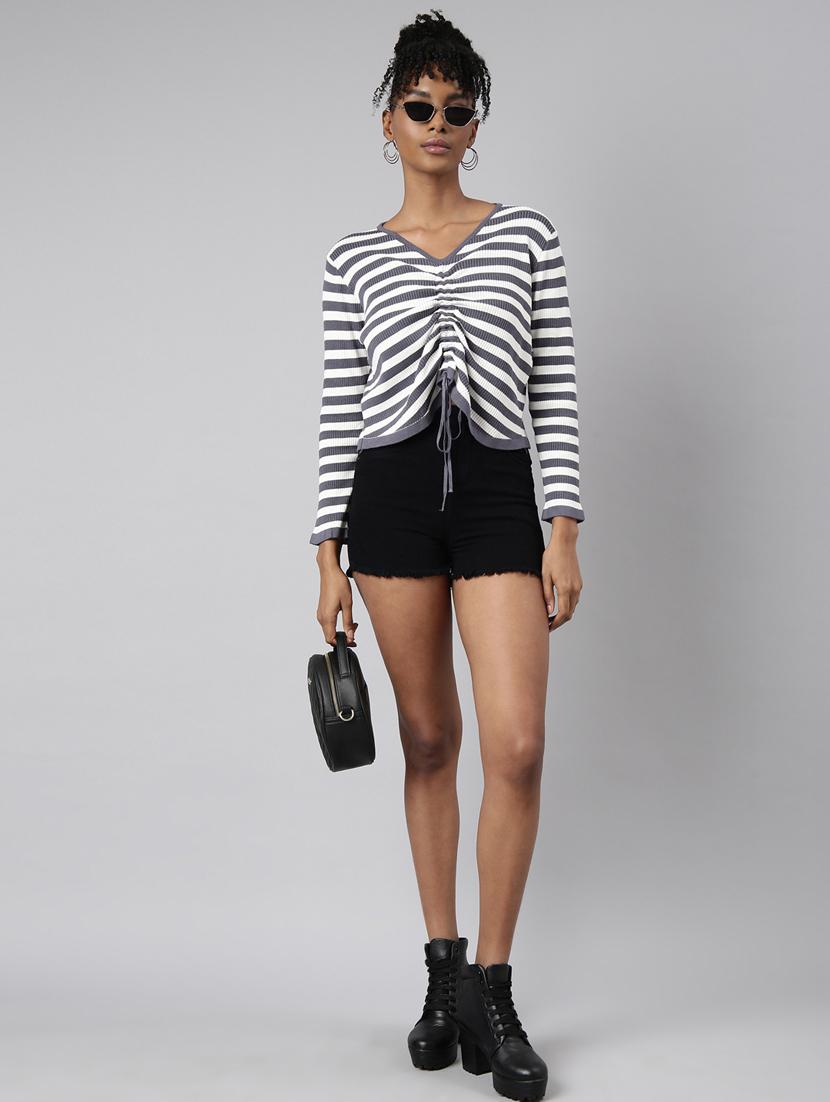 women's stripped regular top - 20928780 - Standard Image - 4