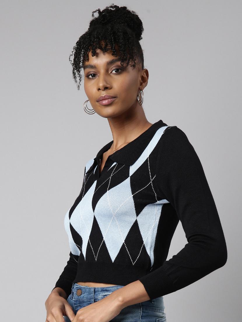 women's color block regular top - 20928801 - Standard Image - 1