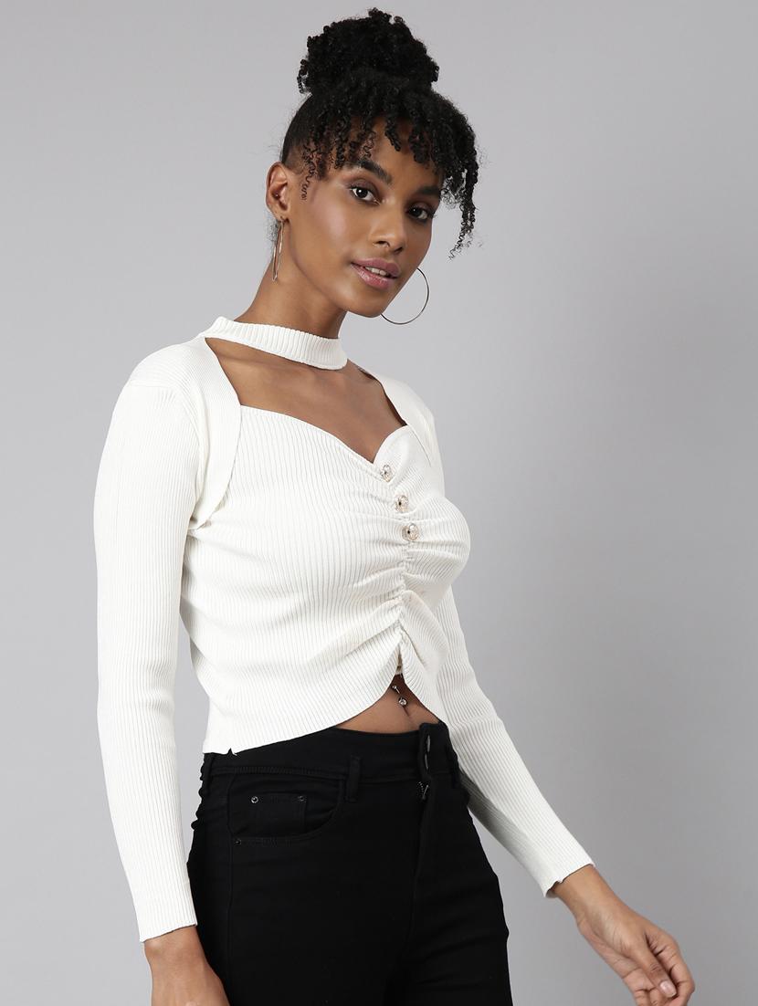 women's crop sweetheart neck top - 20928810 - Standard Image - 1