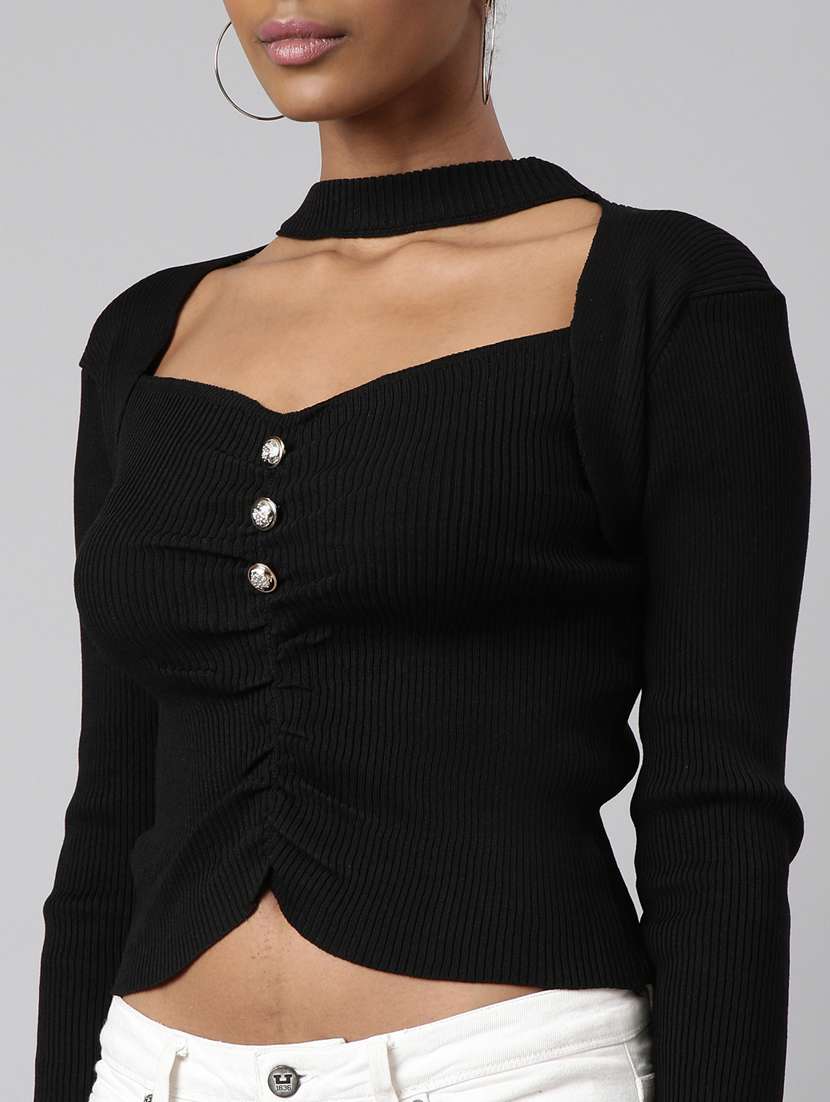 women's crop sweetheart neck top - 20928811 -  Standard Image - 6