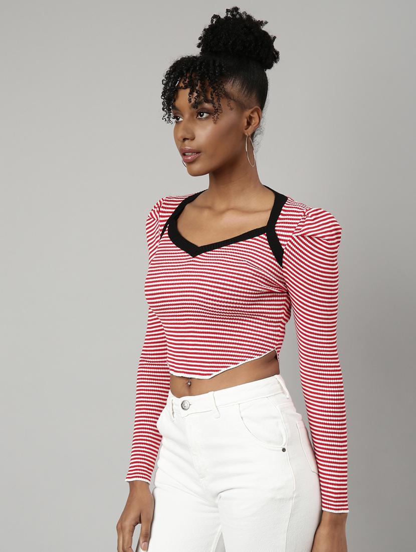 women's crop sweetheart neck top - 20928817 - Standard Image - 1