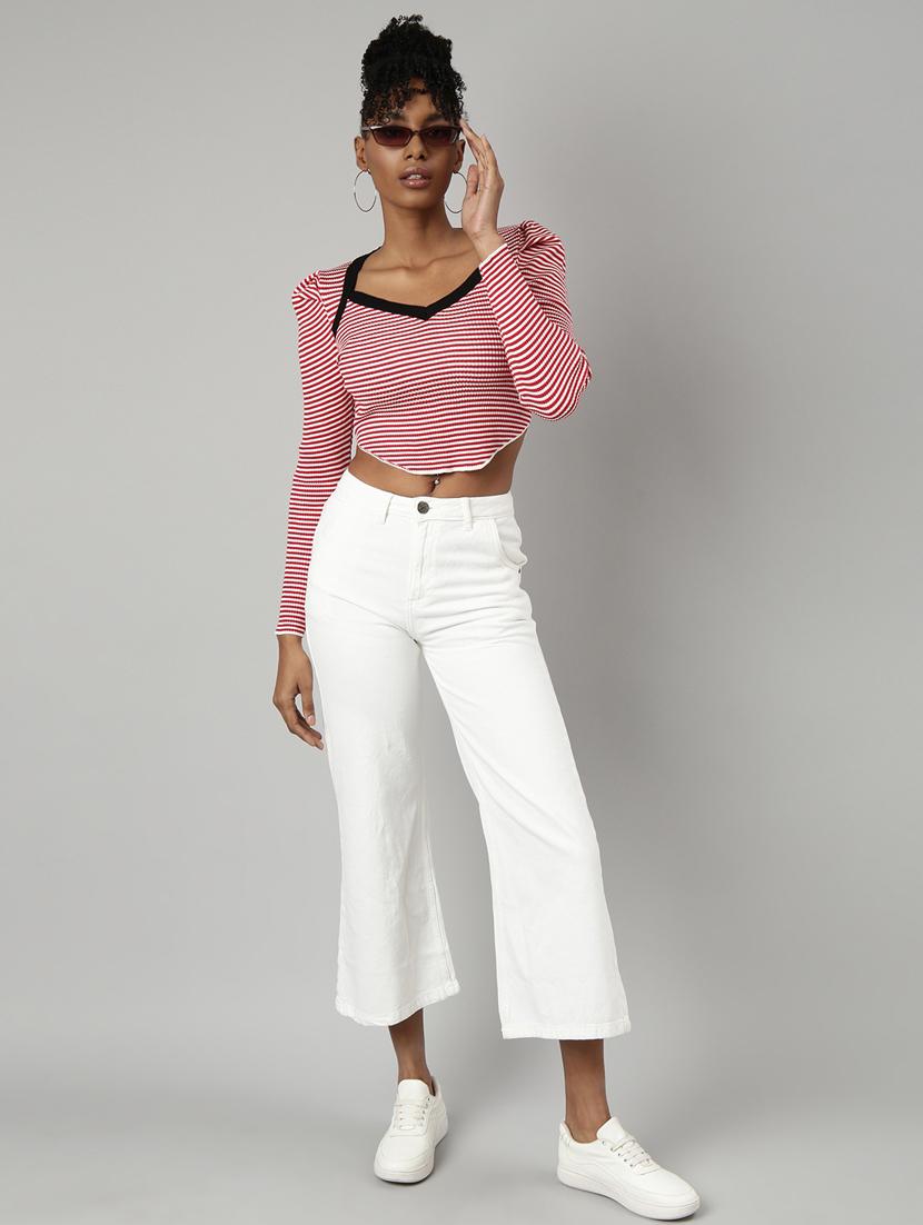 women's crop sweetheart neck top - 20928817 - Standard Image - 4