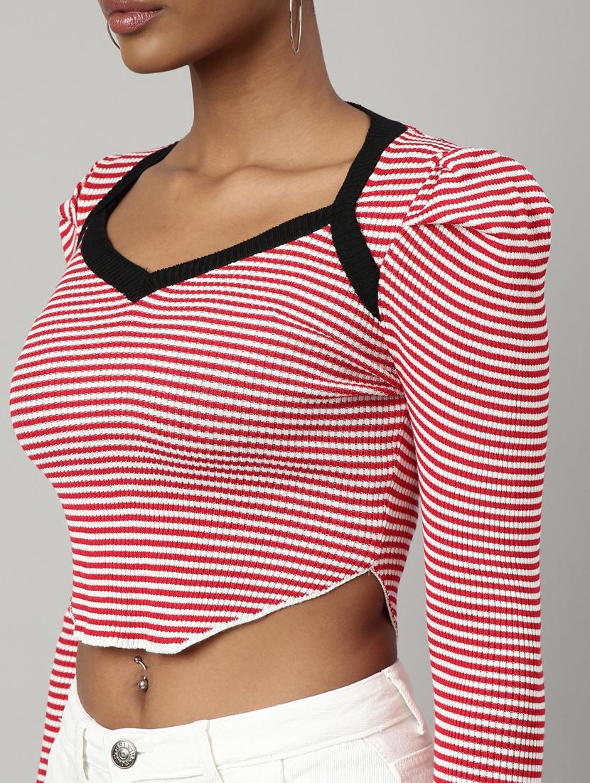 women's crop sweetheart neck top - 20928817 - Standard Image - 6