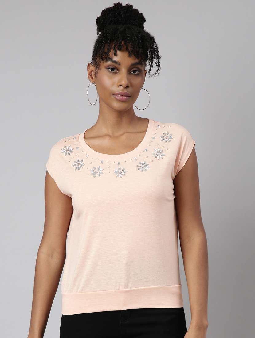 women's round neck regular top