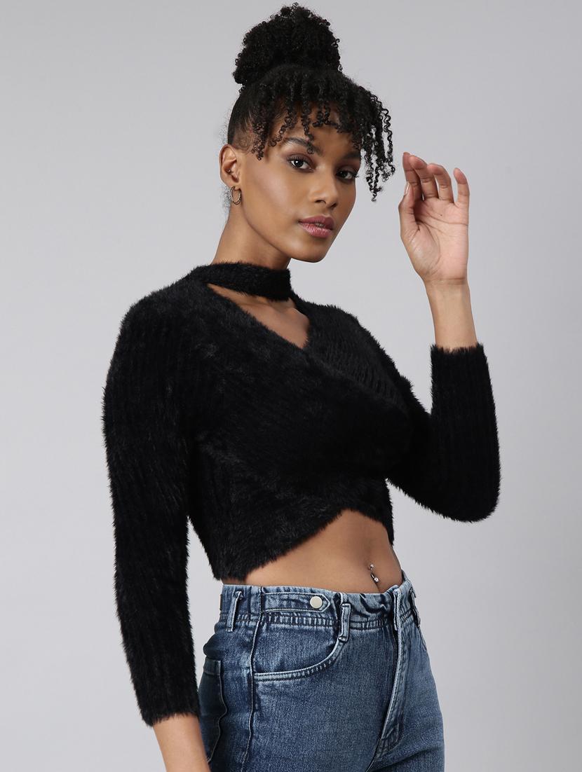 women's v-neck crop top - 20928856 - Standard Image - 1