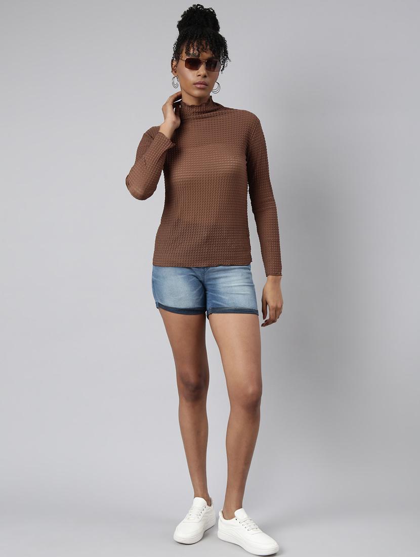 women high neck straight top - 20928889 - Standard Image - 4