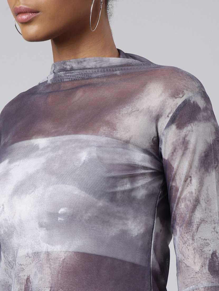 women long sleeve tie & dye regular top - 20928892 -  Standard Image - 6