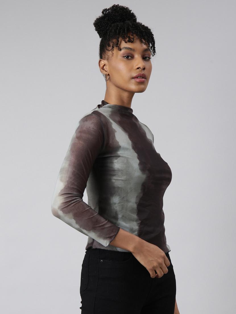 women long sleeve tie & dye regular top - 20928893 - Standard Image - 1