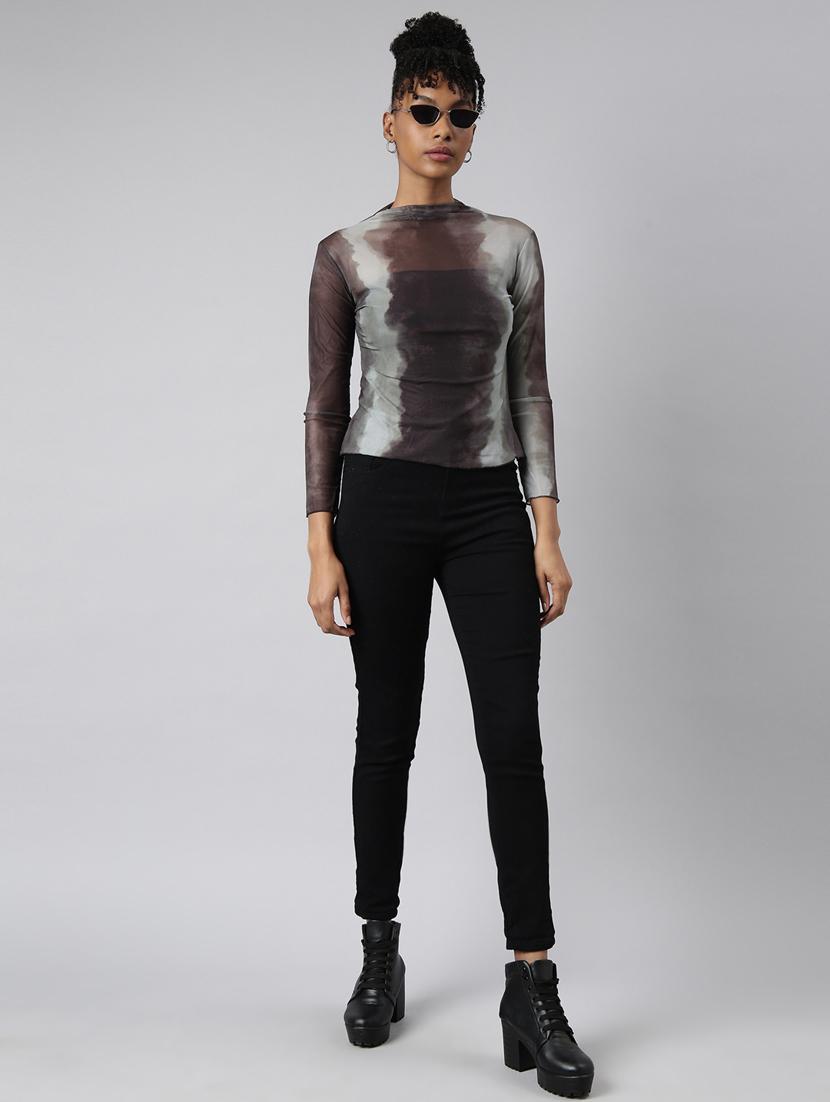 women long sleeve tie & dye regular top - 20928893 - Standard Image - 4