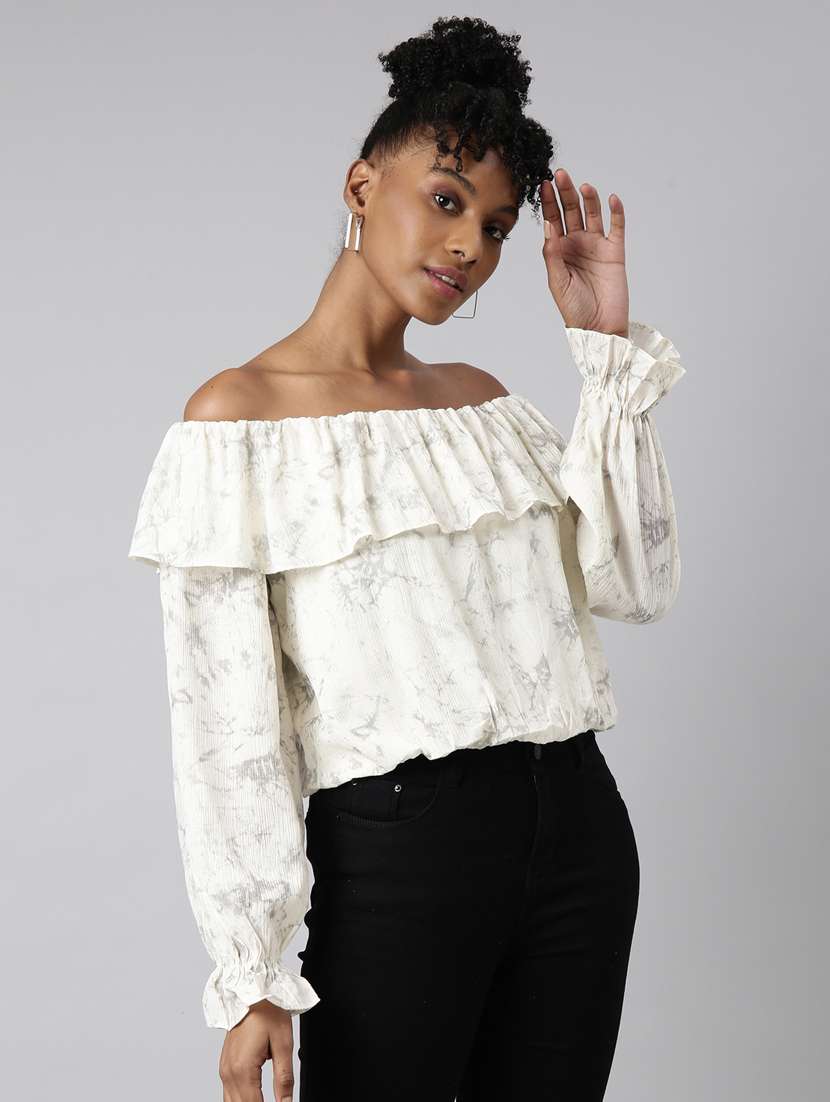 women abstract printed blouson top - 20928896 -  Standard Image - 1