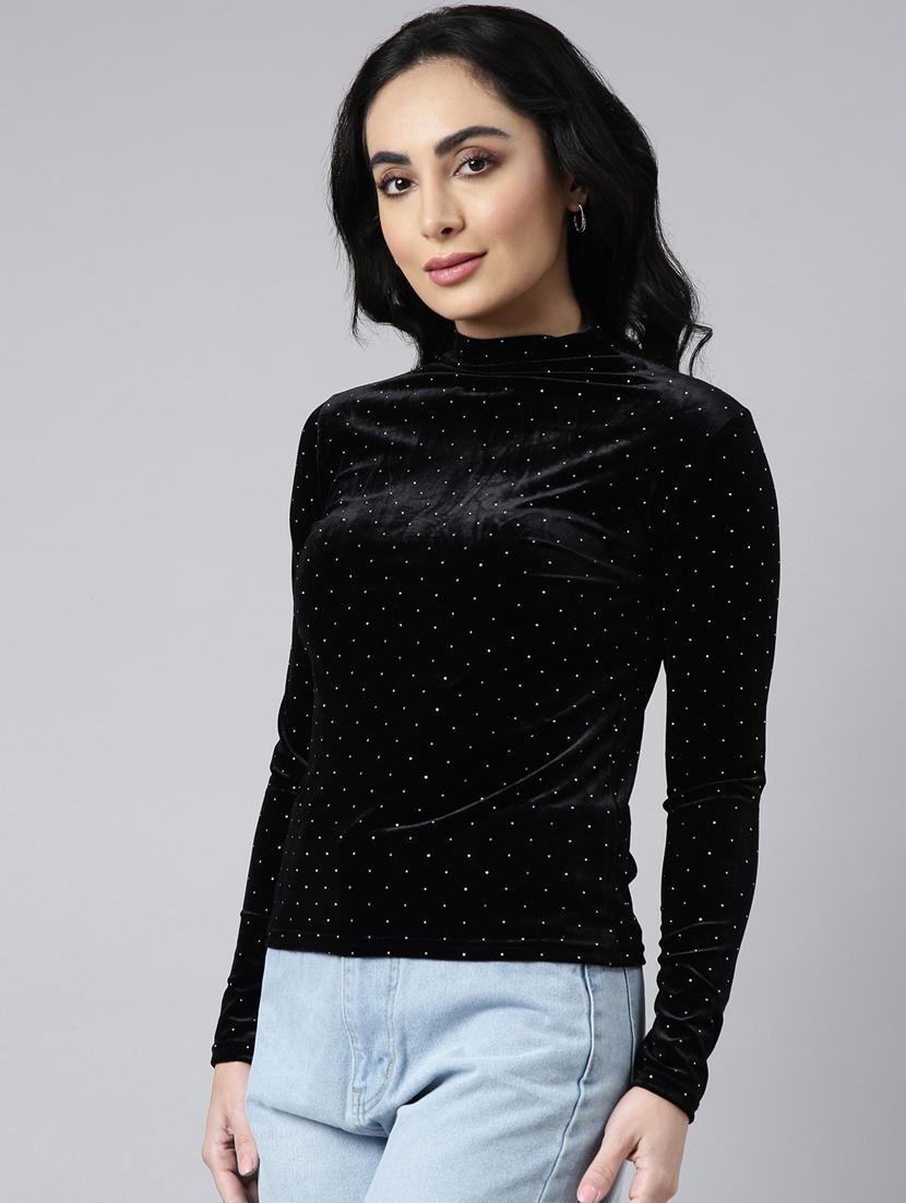 women solid color turtle neck top - 20928897 - Standard Image - 1
