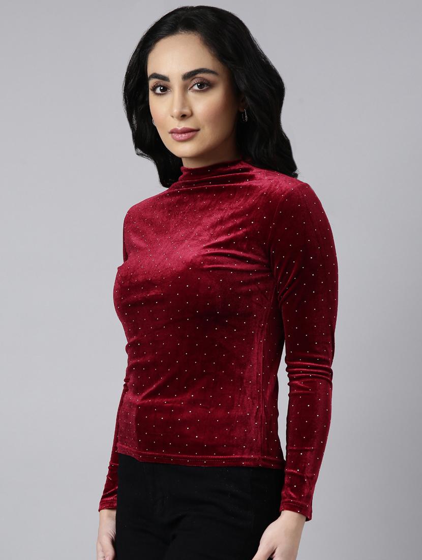 women solid color turtle neck top - 20928898 - Standard Image - 1