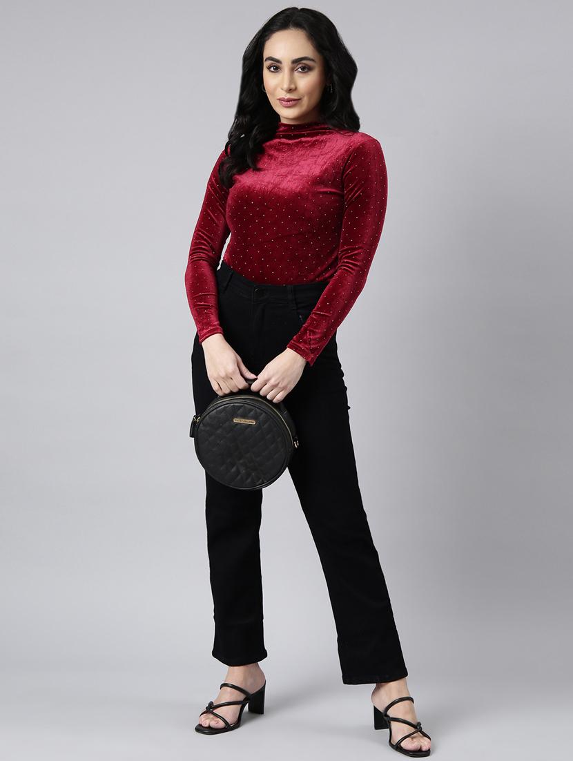 women solid color turtle neck top - 20928898 - Standard Image - 4