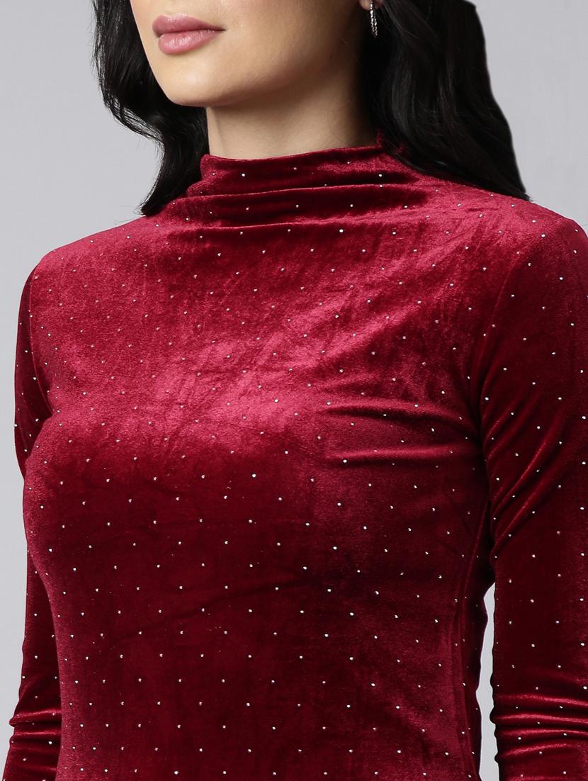 women solid color turtle neck top - 20928898 - Standard Image - 6
