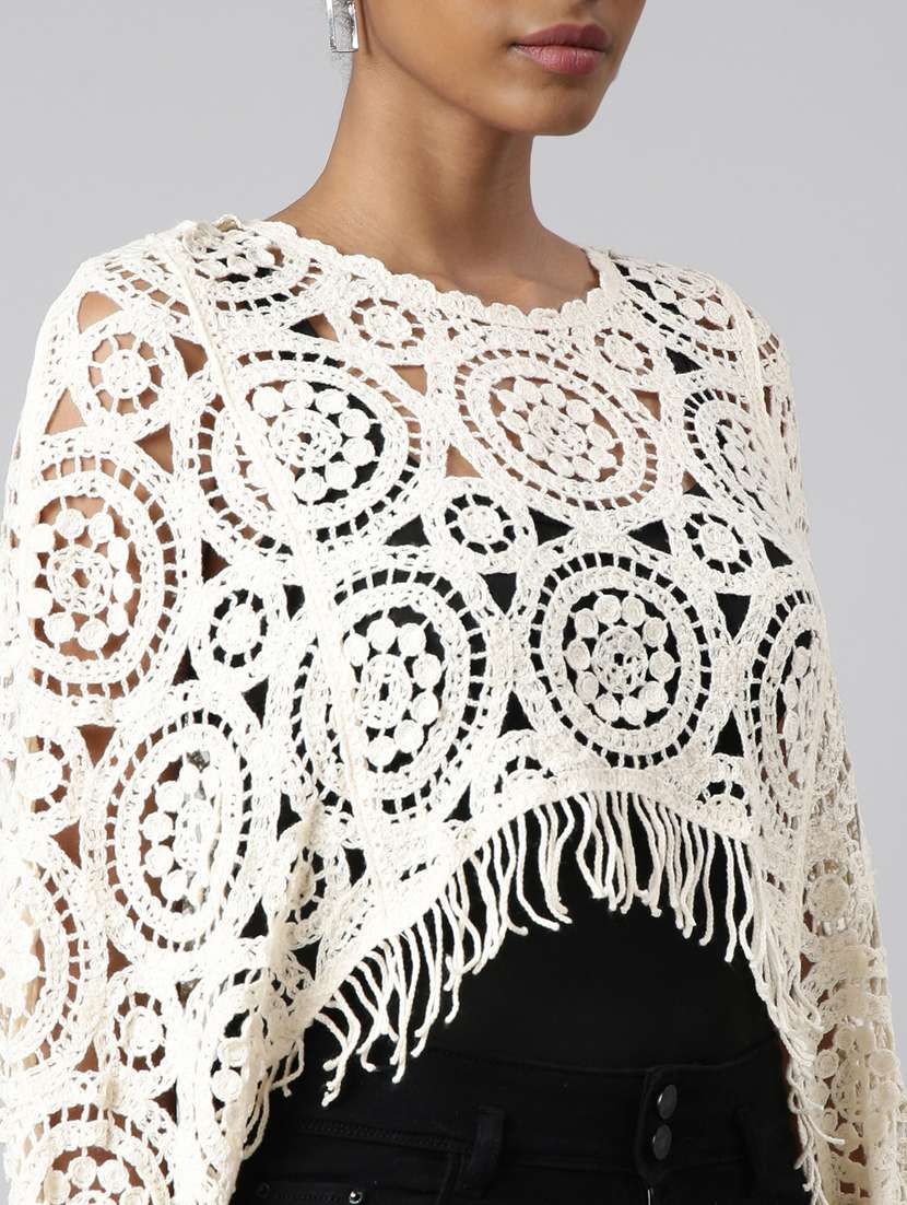 women crochet work crop top - 20928901 -  Standard Image - 6