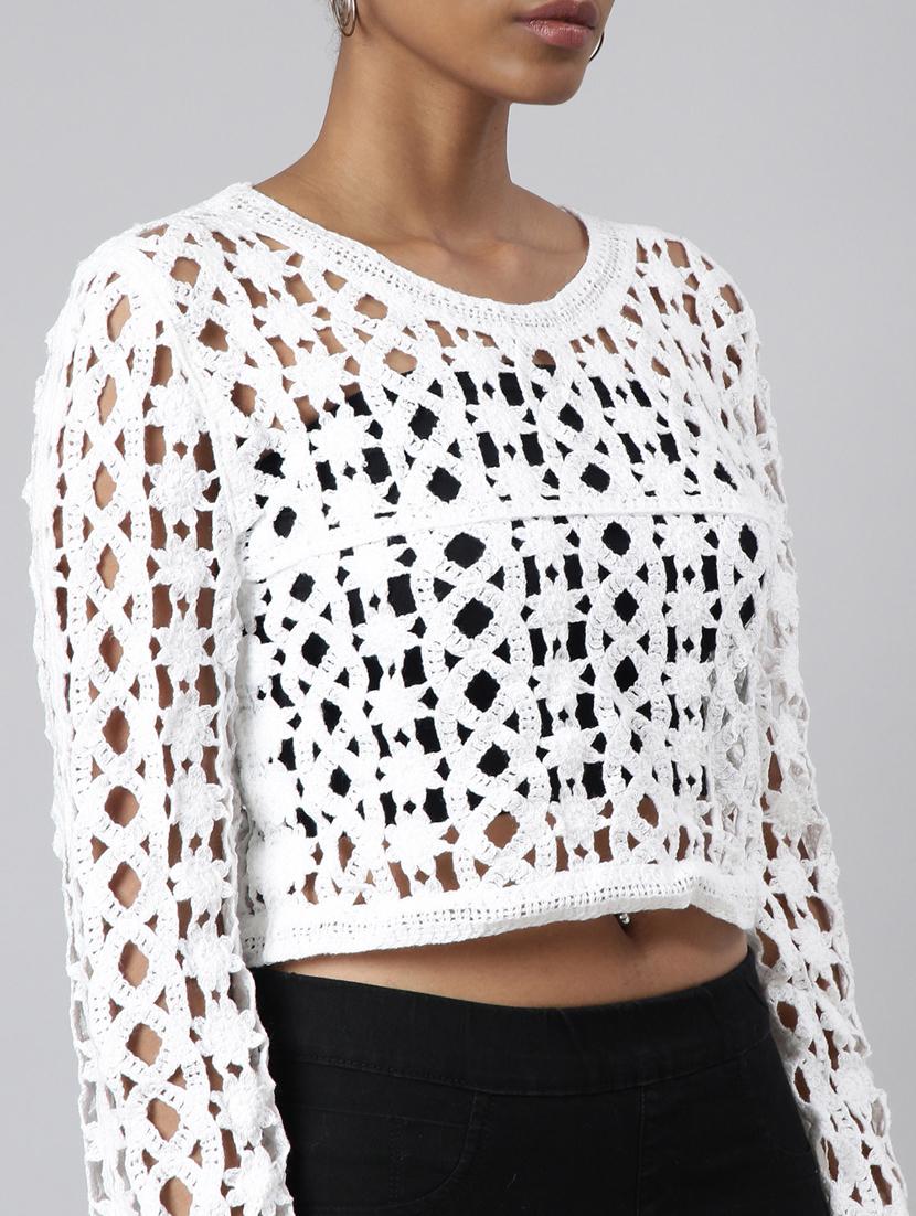 women round neck crop top - 20928905 - Standard Image - 6
