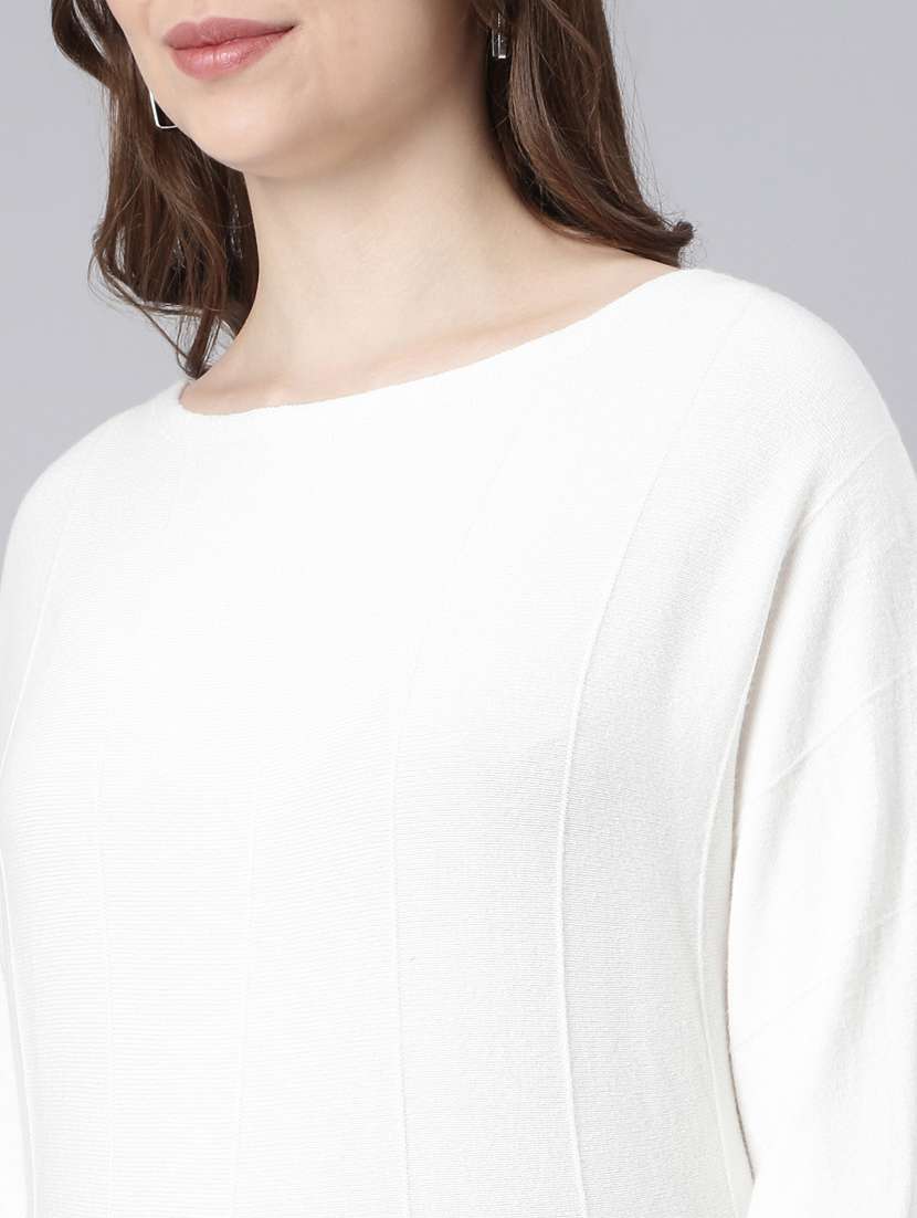 women solid color boat neck top - 20928918 -  Standard Image - 6