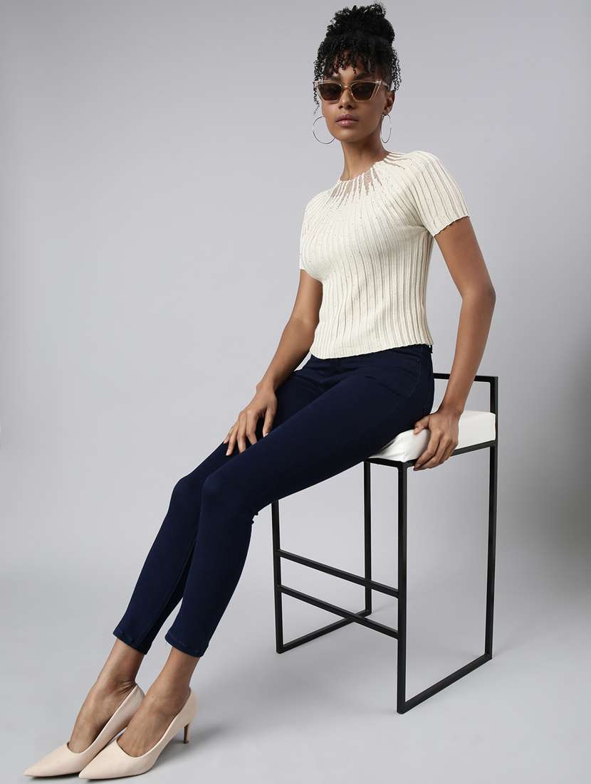 women neck embellished top - 20928920 -  Standard Image - 4