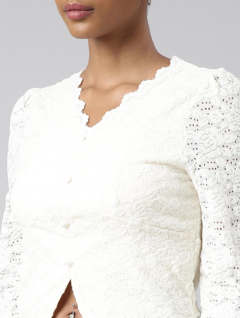 women v-neck self design top - 20928925 - Standard Image - 6