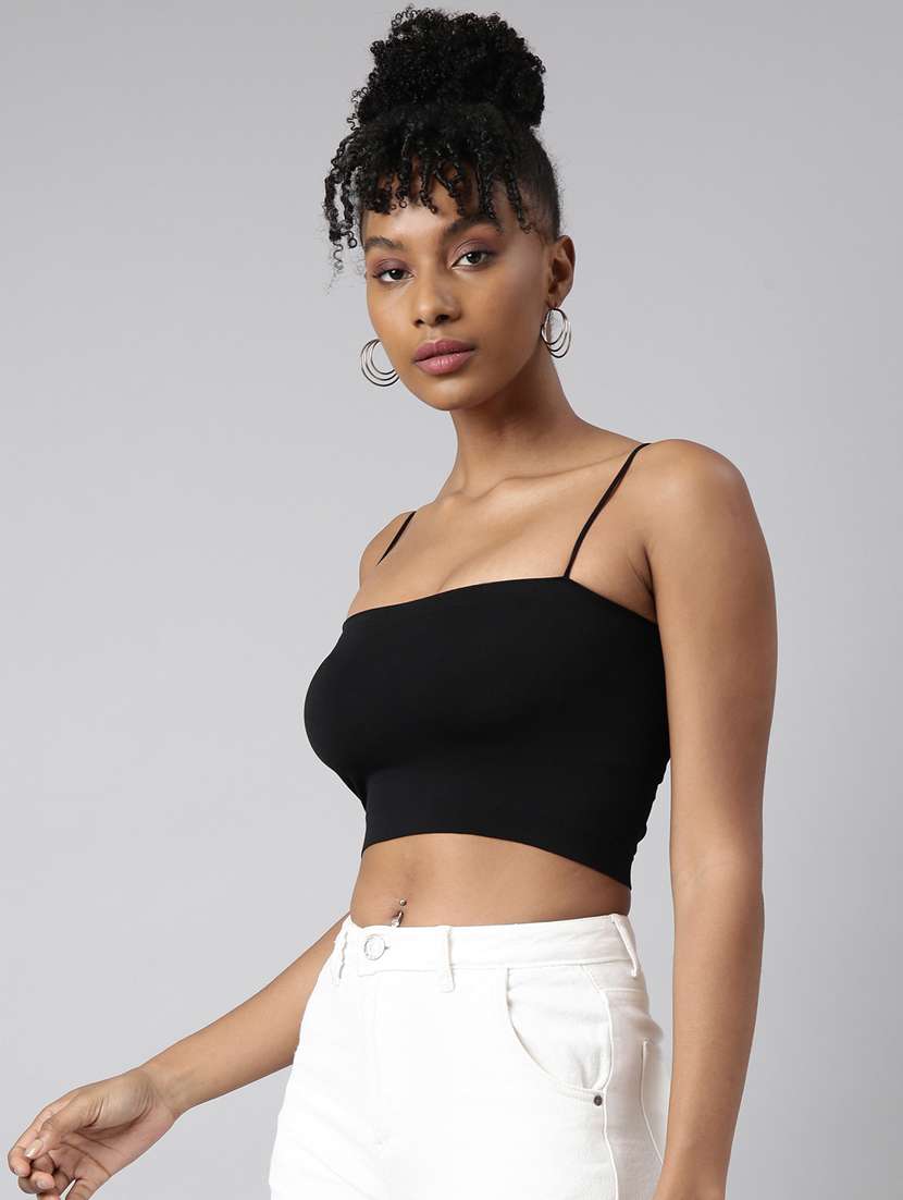 black self design detailed top - 20928926 -  Standard Image - 1