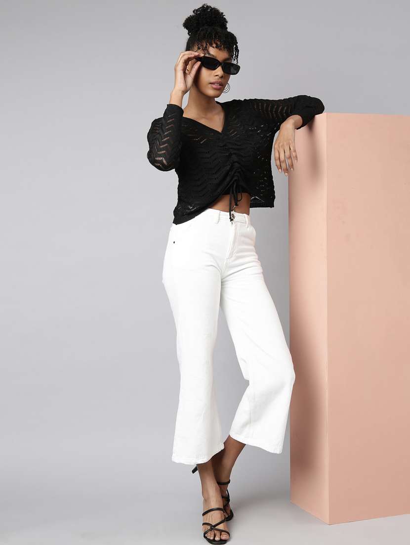 black self design detailed top - 20928926 -  Standard Image - 4