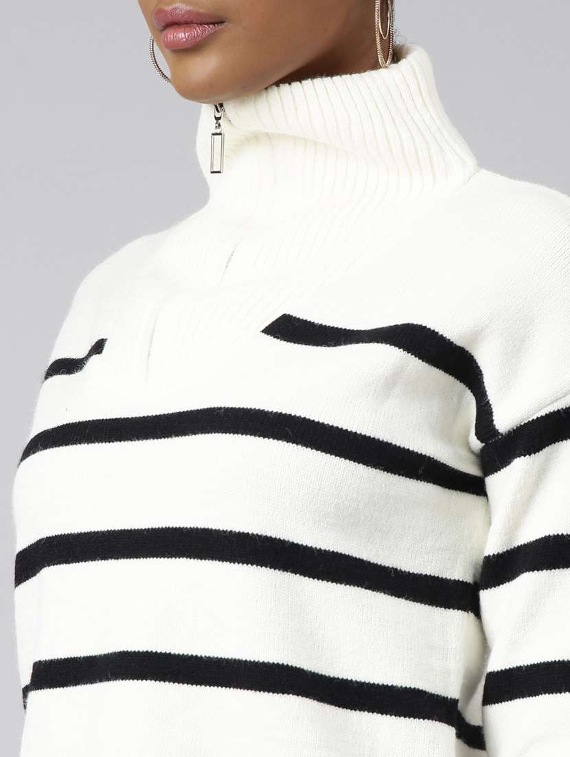 women striped high neck top - 20928936 -  Standard Image - 6