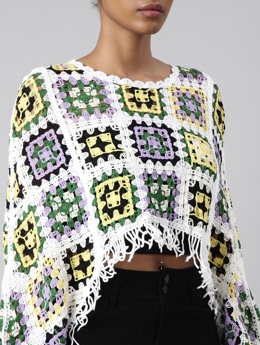 women crochet work crop top - 20928938 - Standard Image - 6