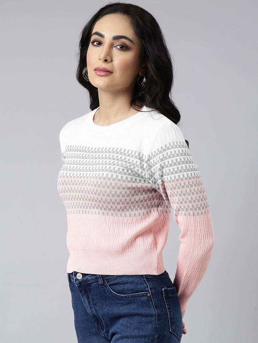 peach self design detailed regular top - 20928945 -  Standard Image - 1