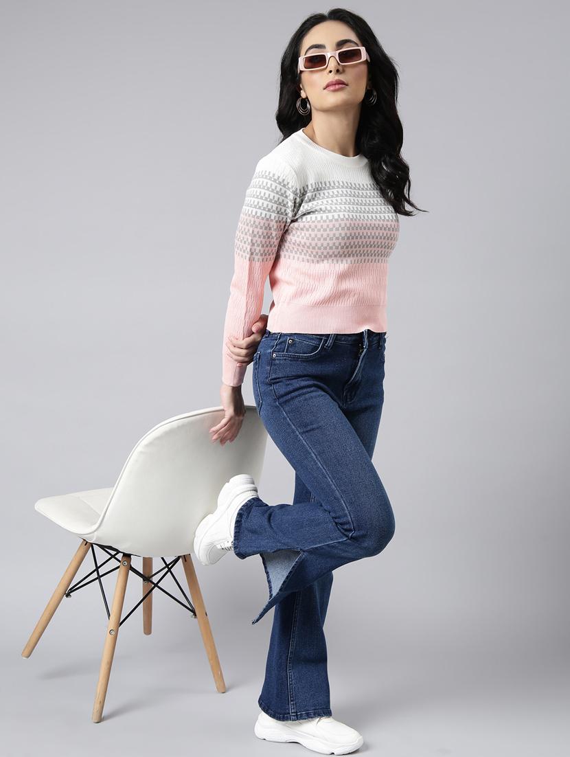 peach self design detailed regular top - 20928945 - Standard Image - 4