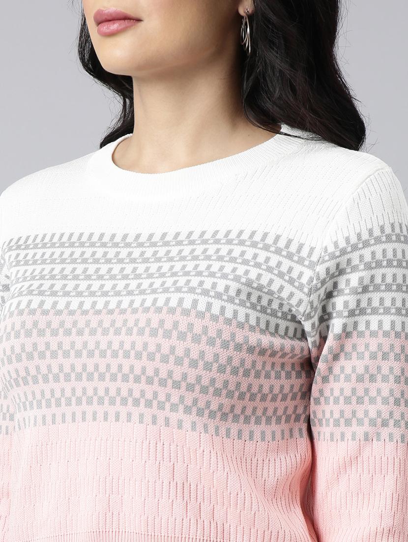 peach self design detailed regular top - 20928945 - Standard Image - 6